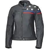 Held Veste en cuir de moto Midway pour femmes, noir/blanc, 46