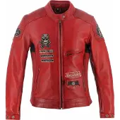Von Dutch X Helstons Pretty Blouson de cuir pour femme, rouge, S