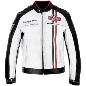 Helstons Jay Leather Jacket Blanc,Noir M Homme