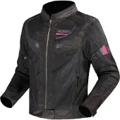 LS2 Helmets Veste de moto en textile LS2 Garda Air pour femme, noir/rose, taille S