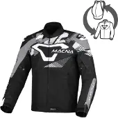 Sonstiges Veste de moto imperméable Macna Admyre en tissu, noir/blanc, taille M