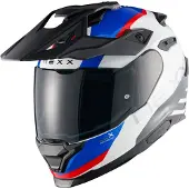 NEXX Y.TRAVL Quest Blanc Bleu Rouge Casque Intégral Adventure Taille 2XL