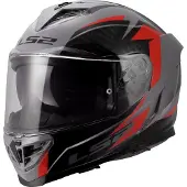 LS2 Casque intégral LS2 FF818 STORM III DYNAMO, gris/rouge, taille XL