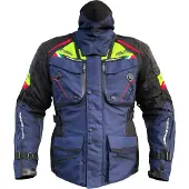 MUGENRACE , veste textile imperméable pour moto, bleu/jaune néon, taille 2XL