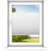 Time4blinds , Store plissé sur mesure, Sans perçage, 60x160 cm, Blanc