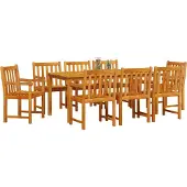 Syfax Ensemble de salle à manger pour jardin 9 pcs Marron