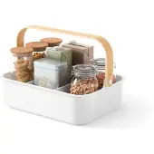 Umbra Organizer Bellwood, boîte de rangement avec poignée, ABS recyclé, blanc, naturel, 36 x 26 x 13 cm, 1019942-668