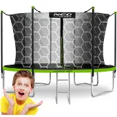 Neo-Sport Trampoline de jardin 12ft/374cm avec filet intérieur et échelle