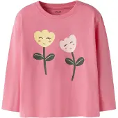 Name it T-Shirt 'NMFVELDA' jaune clair / vert foncé / pitaya / rosé