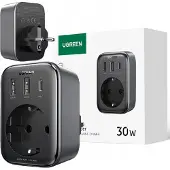 UGREEN Chargeur secteur 30W (2Xusb/Usb C/Ac) / Adaptateur Eu - Eu 13A Cd314 - Noir