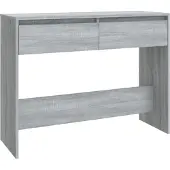 vidaXL Table Console Sonoma Gris 100x35x76,5 Cm Aggloméré
