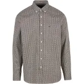 Fynch&Hatton Chemise brun foncé / blanc