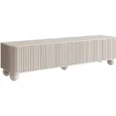 Selsey Arvello Armoire TV rainurée sur pieds sphériques, greige, 163 cm