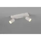 TRIO Plafonnier, métal, gris, 2 flammes, orientable, L 30 cm