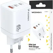 Wozinsky Gan Cgwcw 65W Usb-A / 2 X Usb-C chargeur secteur - Blanc