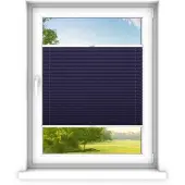 Time4blinds , Store plissé sur mesure, Sans perçage, 30x200 cm, Saphir