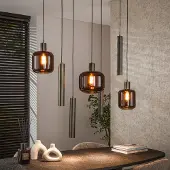 Lyora Lampe suspendue Bronza Marron Sienna - verre foncé