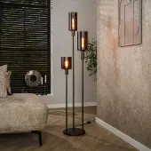 Lyora Lampe de pied Sepiora Marron Sienna - verre foncé