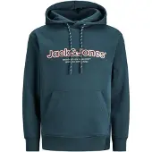 Jack & Jones Sweat-shirt 'JORLakewood' pétrole / pêche / noir / blanc