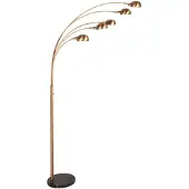 Mexlite - lampadaire - Pentra - bronze - marbre métal - lampe arquée - E14 - 4855BR