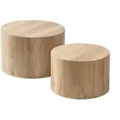 CALICOSY - Lot de 2 tables basses rondes empilables - MAIA