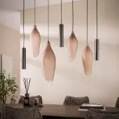 Lyora Lampe pendante élégante Cocoon avec du verre dépoli