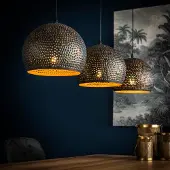 Lyora Lampe suspendue à trou Punch 3 boules Ø 25cm