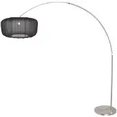 Steinhauer Lampe à arc Vela Lino avec teinte noire Ø60cm