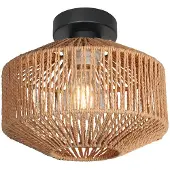 Steinhauer Lampe de plafond Ropex avec teinte en rotin Ø23cm