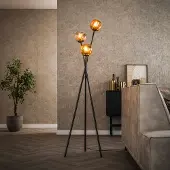 Lyora Lampe sur pied trépied Molecule avec des boules de verre