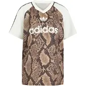 Adidas Snake Print Satin Jersey Femme - T-Shirts, Beige - Taille M (38-40) - Satin