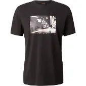 BOSS T-Shirt 'Te_Motors' jaune clair / gris clair / noir / blanc