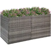 Prolenta Maison Exclusive - Jardinière grise, 157x80x80 cm, en résine tressée