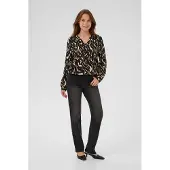 Kaffe Chemisier 'KADitte' beige clair / marron / noir