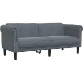 vidaXL Canapé 2 places gris foncé velours
