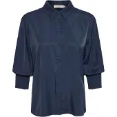 Cream Chemisier 'Nola' bleu marine