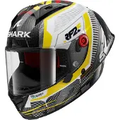 Shark Aeron-GP Replica Raul Fernandez Signature DWY Carbon Blanc Jaune Glossy Casque Intégral Taille XL