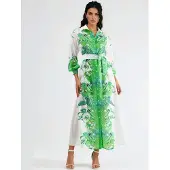 MSN Collection Robe vert / blanc