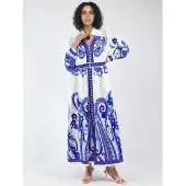 MSN Collection Robe bleu / blanc