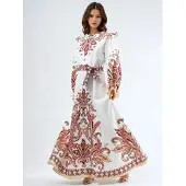 MSN Collection Robe marron / blanc