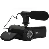 INF Appareil photo numérique HD avec objectif grand angle Le noir
