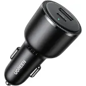UGREEN Chargeur de voiture rapide à 2 ports 63w, Adaptateur pour véhicule, Gris