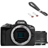 Canon EOS R50 noir + RF-S 18-45mm + Peak Design Cuff