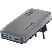 Forcell F-ENERGY GaN III VT-47 Chargeur de voyage ultra-mince 2 x Type C + USB A PD QC4.0 4A 65W gris