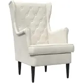 vidaXL fauteuil Crème Velours