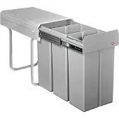 Wesco Poubelle encastrable 3x10ltr. 38,5cm gris alu