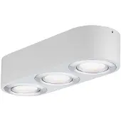 Paulmann Applique murale/plafond Argun LED, 3 x 4,8 W, blanc, aluminium brossé, 230 V, métal