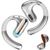 OneOdio Écouteurs Open-Ear OpenRock Pro, TWS, Bluetooth 5.2, IPX5, Argent