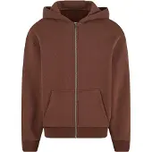 Build Your Brand Fluffy Full Zip Sweatshirt Marron S Homme