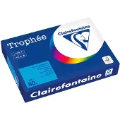 Clairefontaine Trophée - 107 micromètres - bleu intense - A4 (210 x 297 mm) - 80 g/m² - 500 feuille(s) zéro plastique - papier teinté